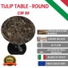 90 cm Tavolo Tulip Marbre Emperador ronde