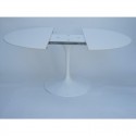 100 cm round extending Tulip table  - Liquid laminate