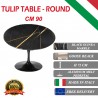 90 cm Tavolo Tulip Marbre Noire Guinée ronde