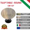 137 cm Tavolo Tulip Marbre Forêt verte ronde