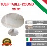 90 cm Tavolo Tulip Marbre Statuario ronde