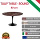 90 cm Table Tulip Marbre Rouge Rubis ronde