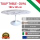 180 x 90 cm Tavolo Tulip Marmo Carrara ovale