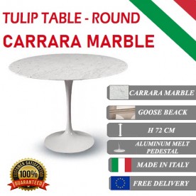 Mesa Tulip Màrmol de Carrara redonda