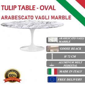 Table Tulip Marbre  Arabescato Vagli ovale