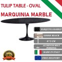 Oval Tulip table - Black Marquinia marble