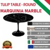 Round Tulip table - Black Marquinia marble