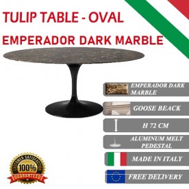Table Tulip Marbre Emperador ovale