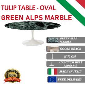 Table Tulip Marbre  Verte Alpes ovale