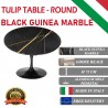 Ronde Tulip tafel - Swart Guinea marmer